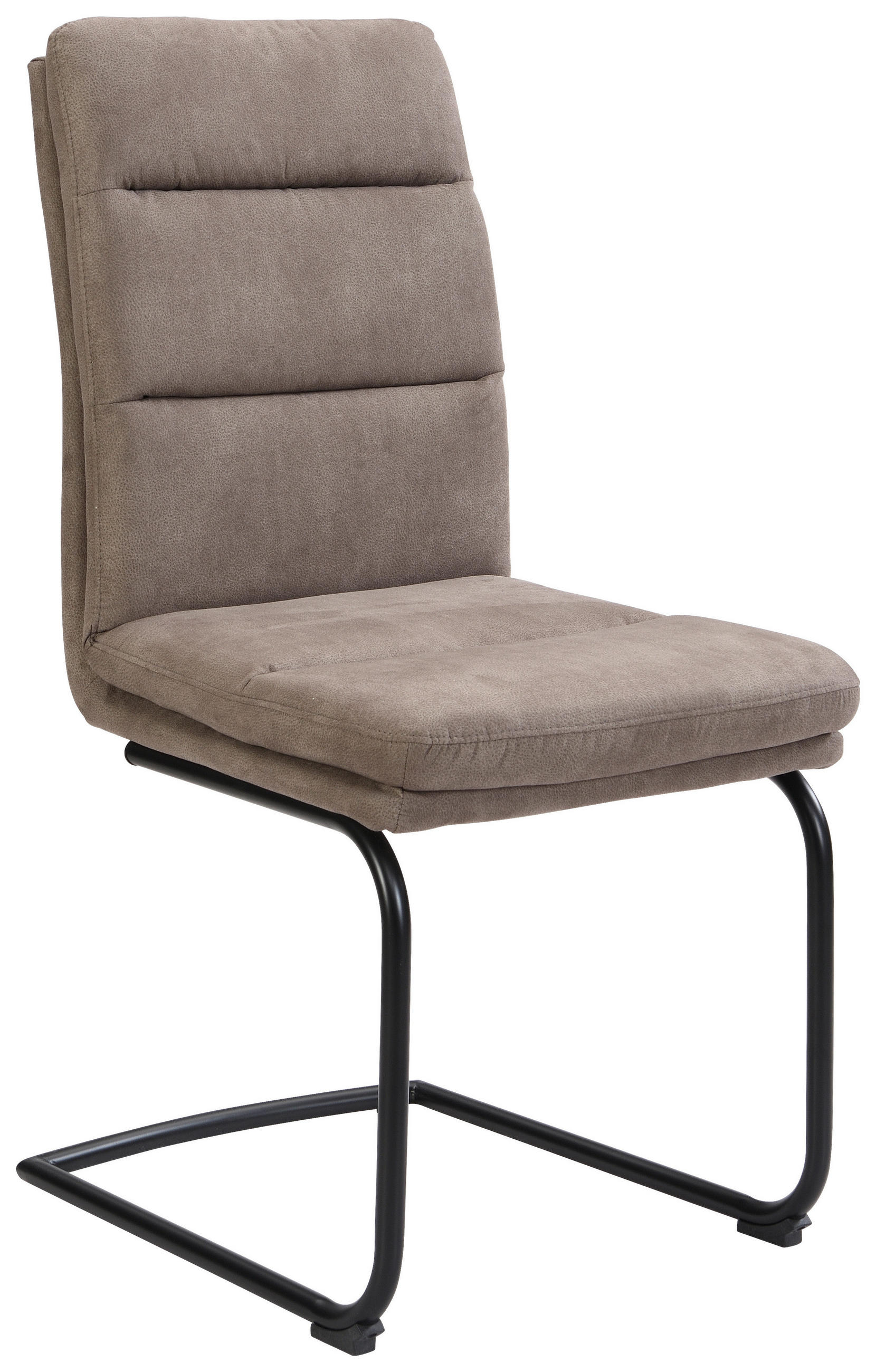 SCHWINGSTUHL  in Eisen Webstoff  - Taupe/Schwarz, Design, Textil/Metall (46/62,5/95cm) - Cantus