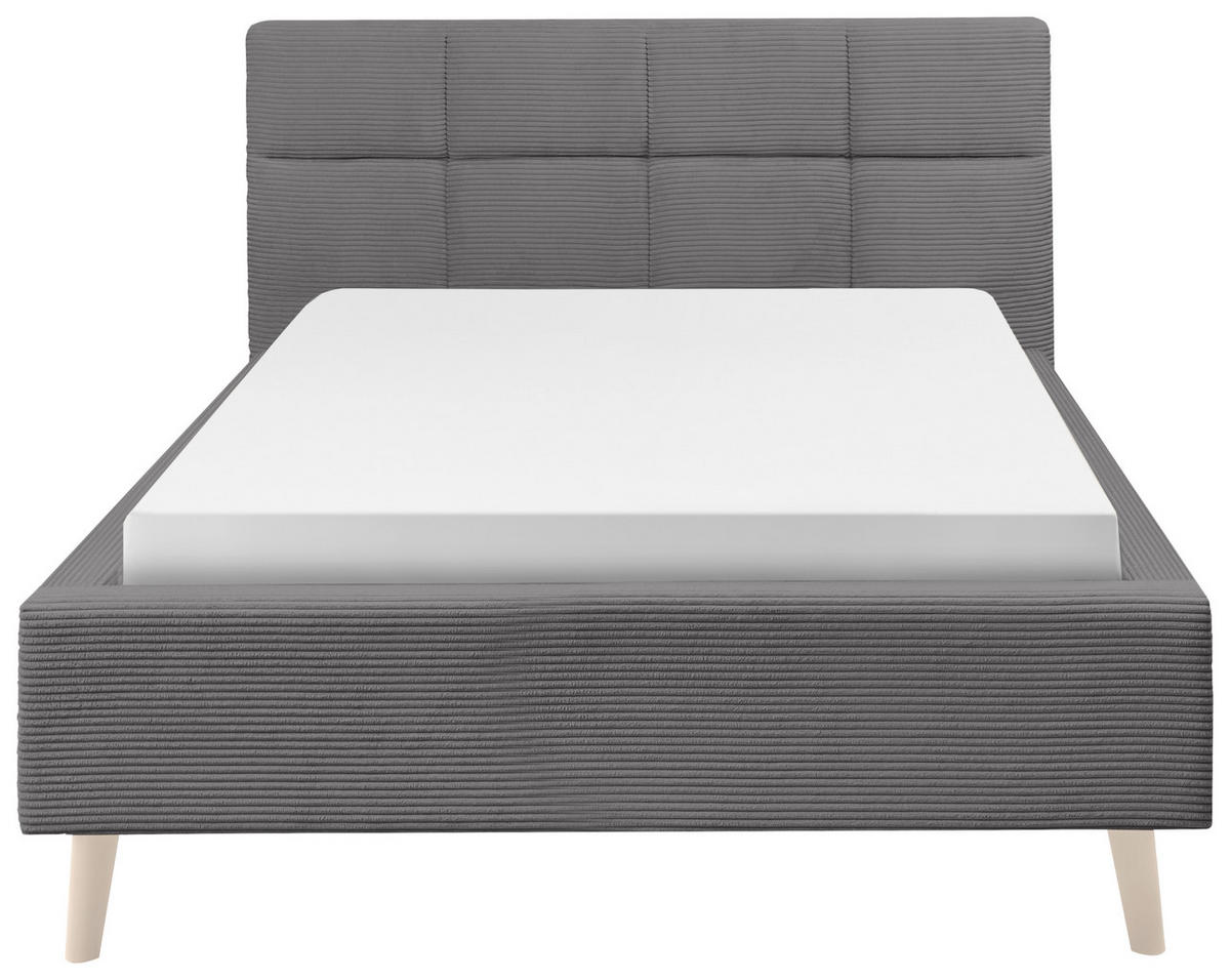 POLSTERBETT 140/200 cm,  in Grau,  - Eichefarben/Grau, KONVENTIONELL, Holz/Textil (140/200cm) - SetOne by Musterring