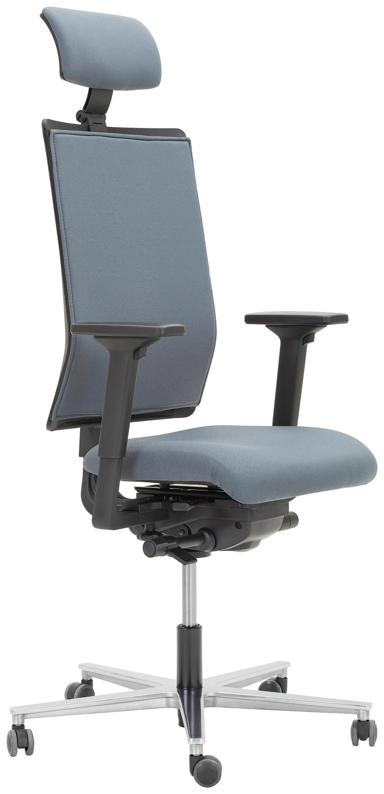 DREHSTUHL Grau, Schwarz, Alufarben  - Schwarz/Alufarben, KONVENTIONELL, Kunststoff/Textil (63/105/46cm) - Dieter Knoll