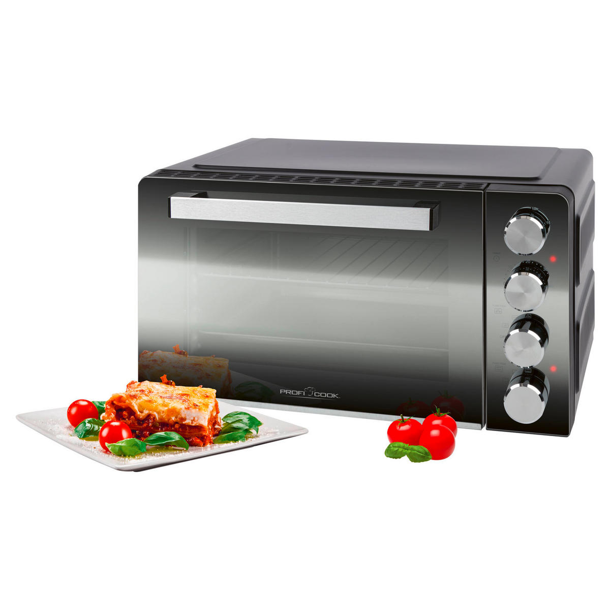 MINIBACKOFEN  - Schwarz, Basics, Glas/Metall (52,4/29,7/41,7cm) - Bomann