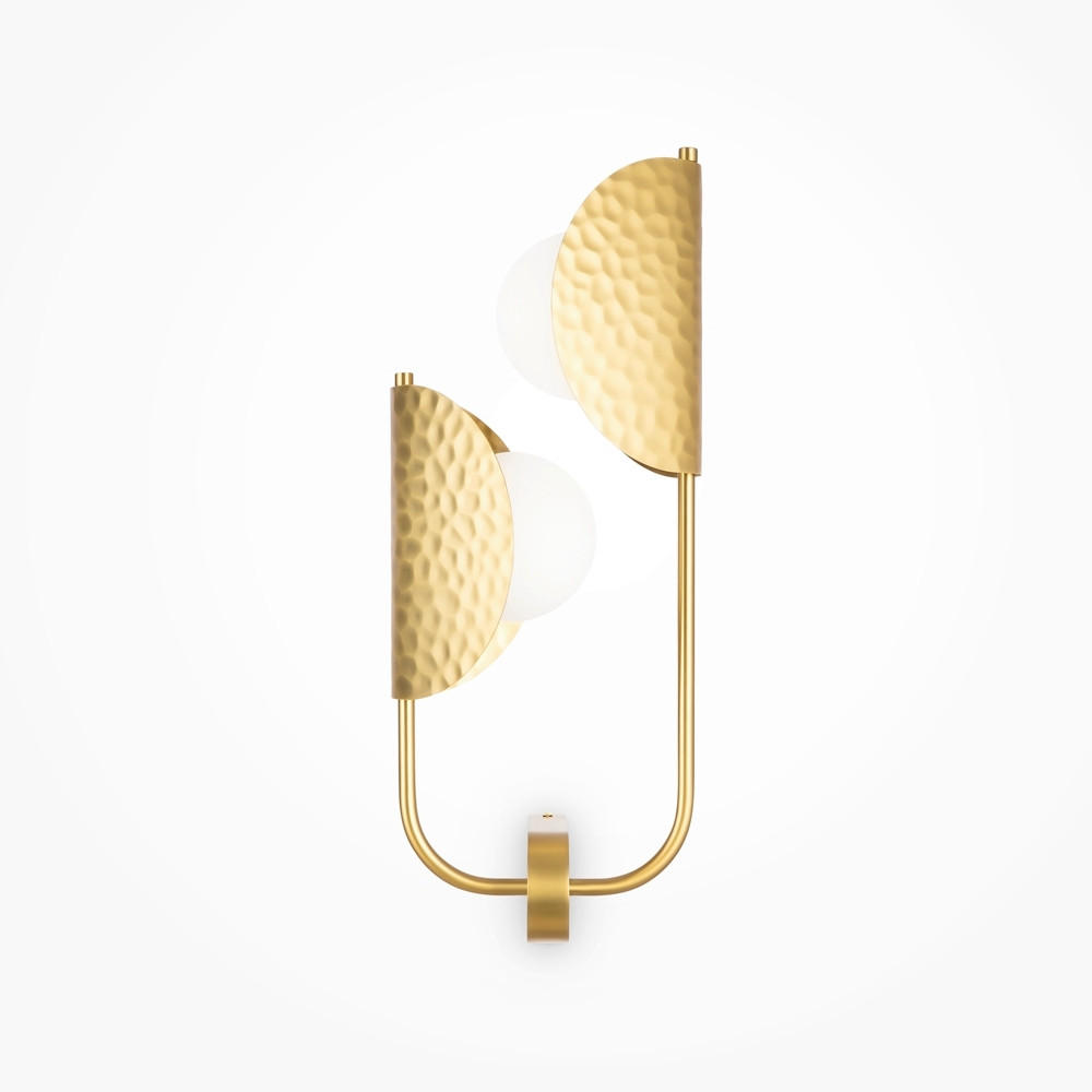 WANDLEUCHTE 21,5/17/56,4 cm   - Messingfarben/Weiß, MODERN, Glas/Metall (21,5/17/56,4cm) - MAYTONI