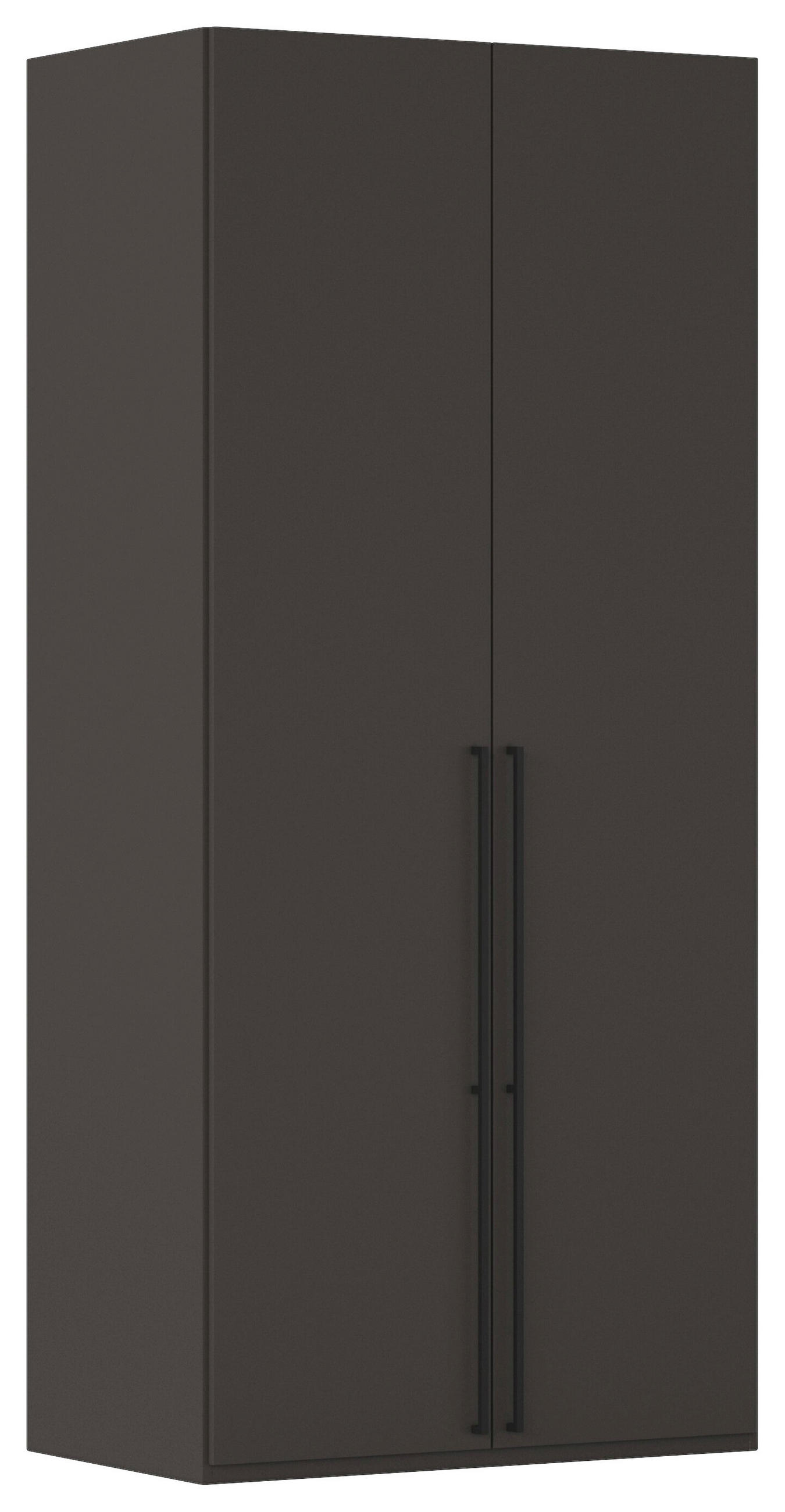 DREHTÜRENSCHRANK in Graphitfarben  - Schwarz/Graphitfarben, Basics, Holzwerkstoff/Metall (101/235/61cm) - Novel