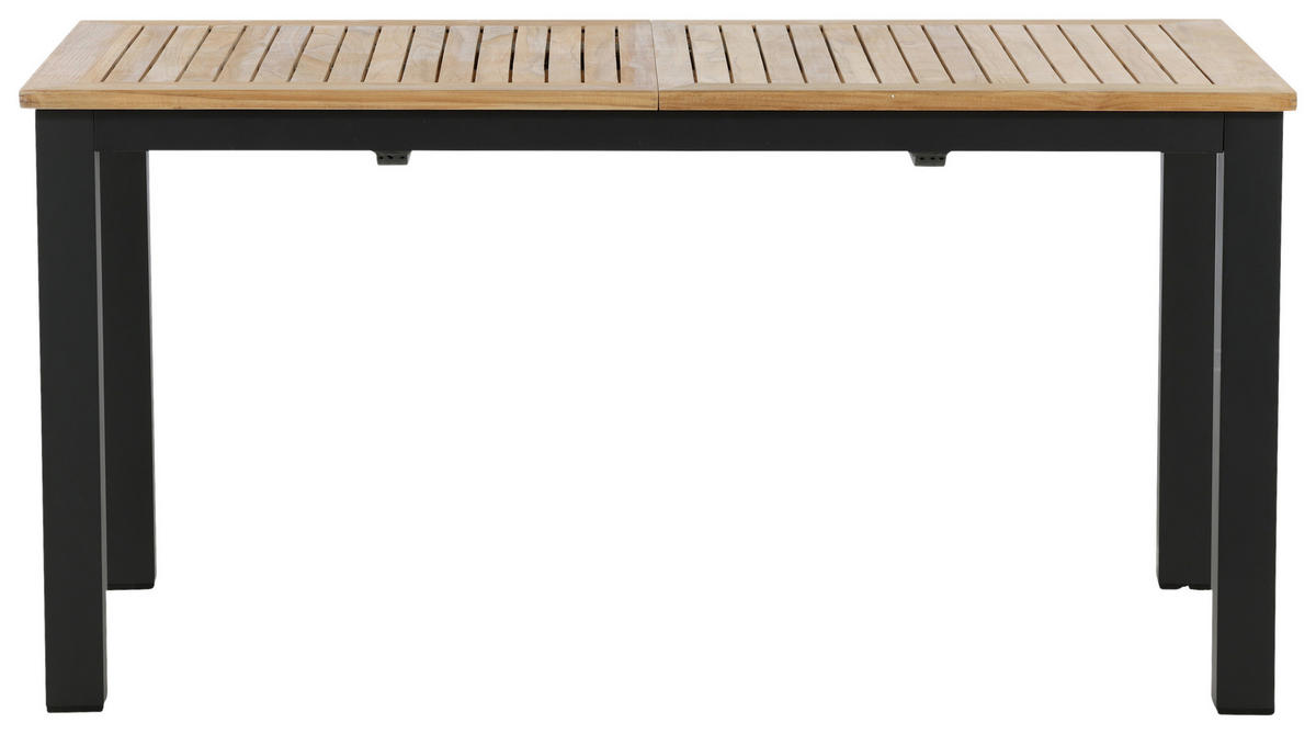 GARTENTISCH 210/90/75 cm Holz, Metall rechteckig  - Schwarz/Teakfarben, KONVENTIONELL, Holz/Metall (210/90/75cm) - Gardenson