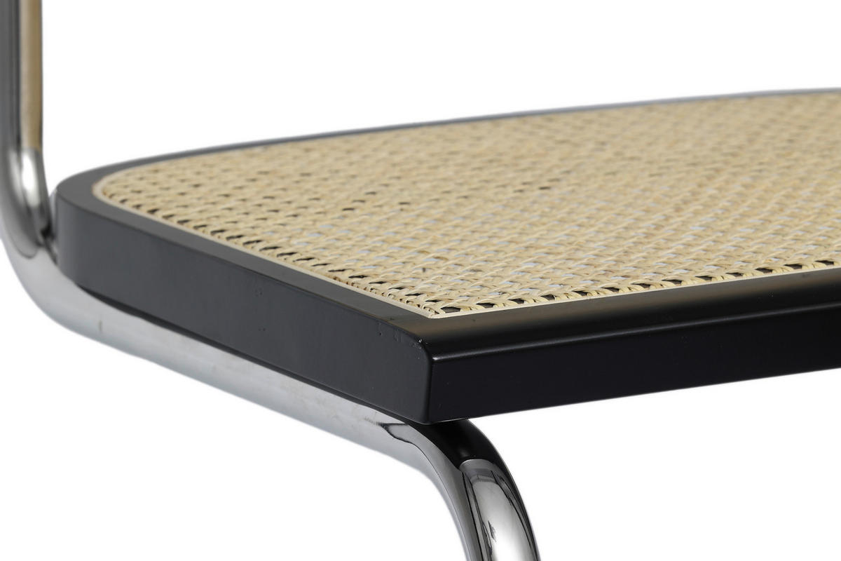 SCHWINGSTUHL  in Stahl  - Chromfarben/Schwarz, KONVENTIONELL, Holz/Metall (52/81/59cm) - Livetastic