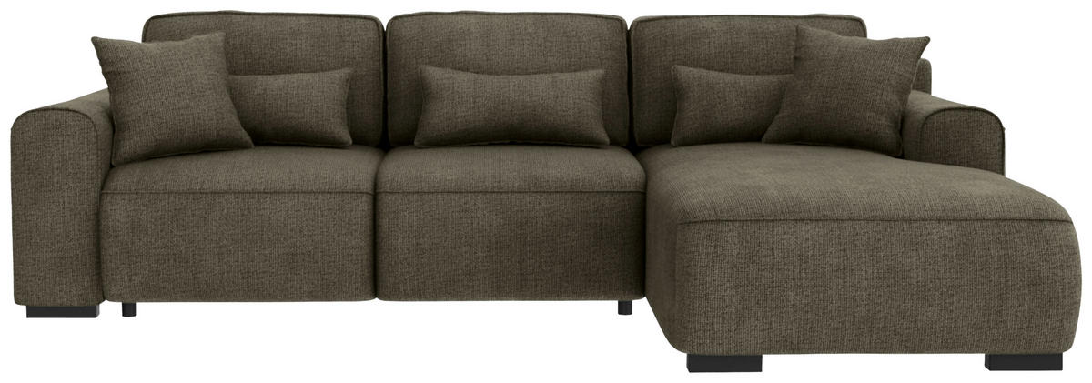 ECKSOFA Olivgrün Chenille  - Olivgrün/Grau, KONVENTIONELL, Kunststoff/Textil (293/205cm) - Carryhome