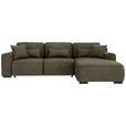 ECKSOFA Olivgrün Chenille  - Olivgrün/Grau, KONVENTIONELL, Kunststoff/Textil (293/205cm) - Carryhome