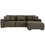 ECKSOFA Olivgrün Chenille  - Olivgrün/Grau, KONVENTIONELL, Kunststoff/Textil (293/205cm) - Carryhome