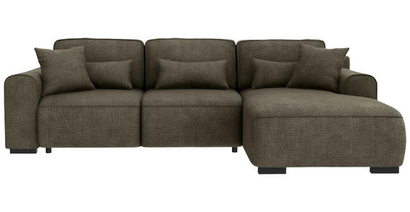 ECKSOFA Olivgrün Chenille  - Olivgrün/Grau, KONVENTIONELL, Kunststoff/Textil (293/205cm) - Carryhome
