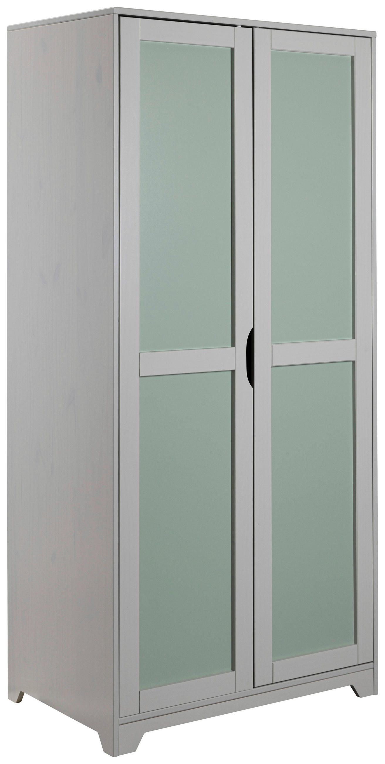 DREHTÜRENSCHRANK 2-türig Kiefer massiv Hellgrau, Salbeigrün  - Salbeigrün/Hellgrau, MODERN, Holz (92/205/59.5cm) - MID.YOU