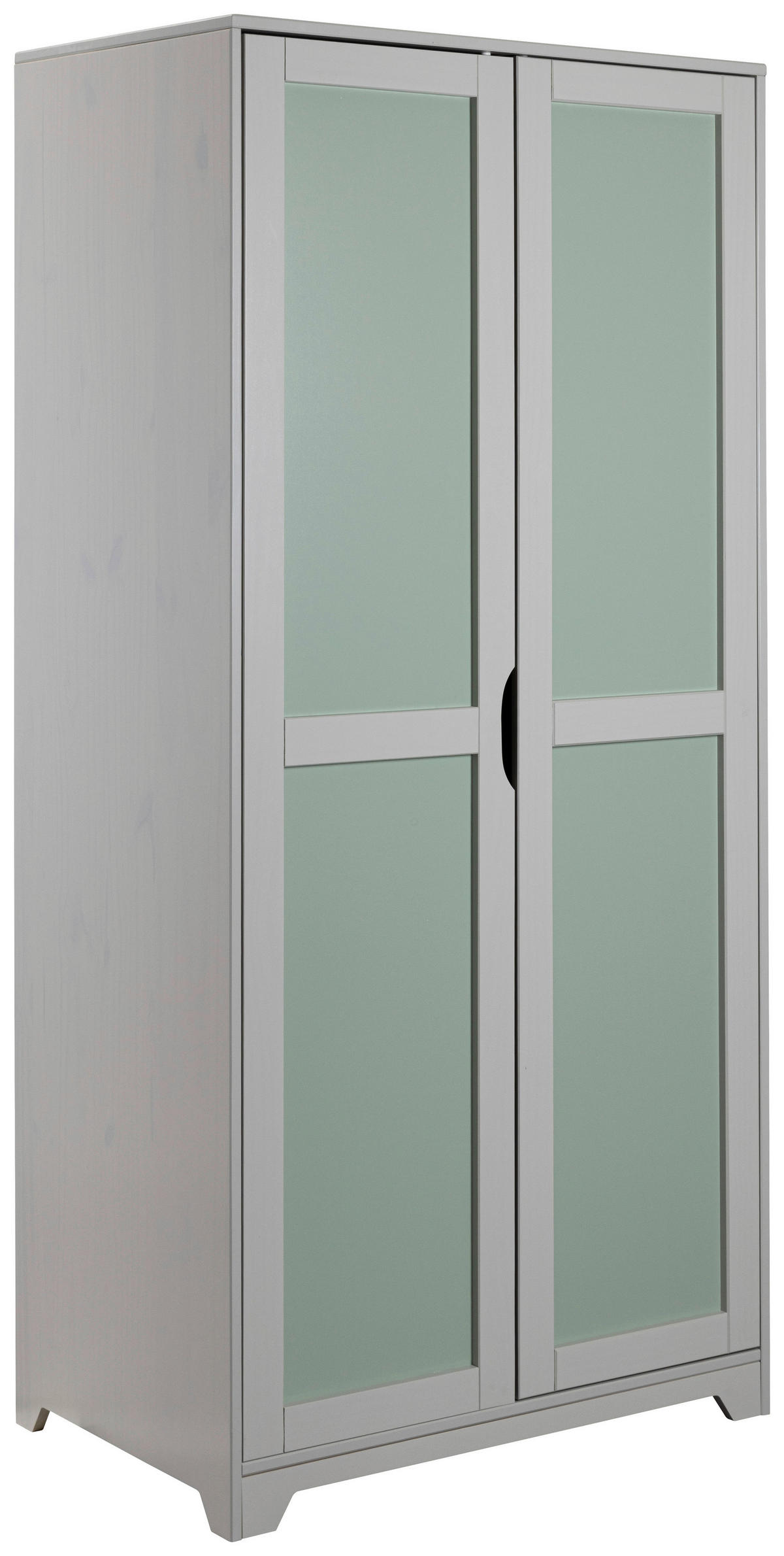 DREHTÜRENSCHRANK 2-türig Kiefer massiv Hellgrau, Salbeigrün  - Salbeigrün/Hellgrau, MODERN, Holz (92/205/59.5cm) - MID.YOU