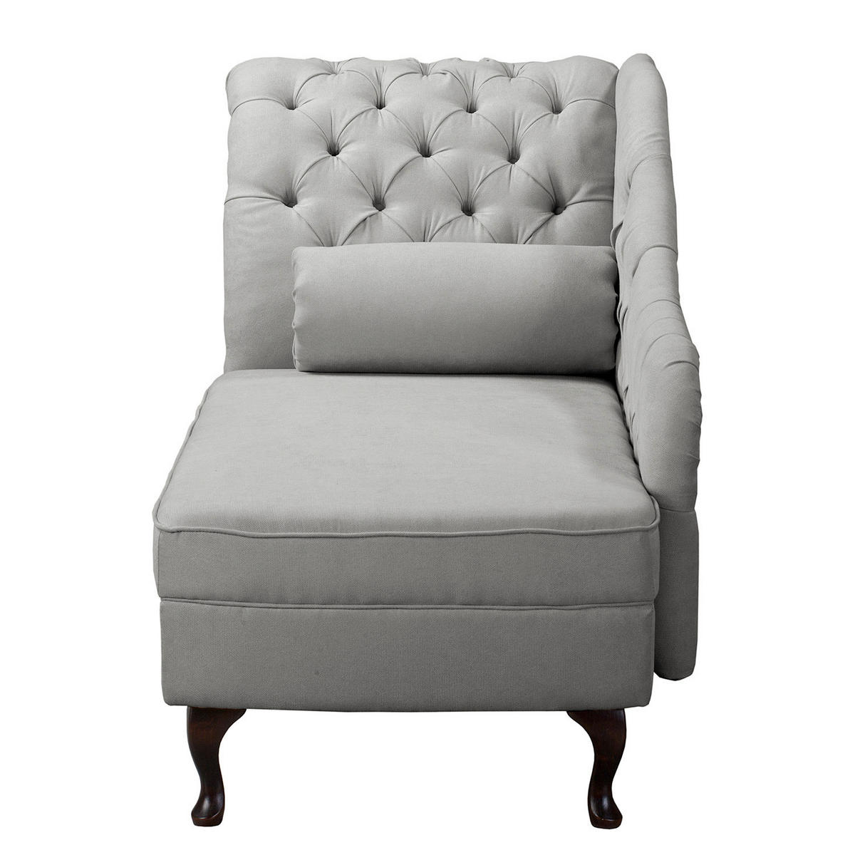 RÉCAMIERE Mikrofaser Grau  - Braun/Grau, Design, Holz/Textil (185/93/75cm) - Livetastic