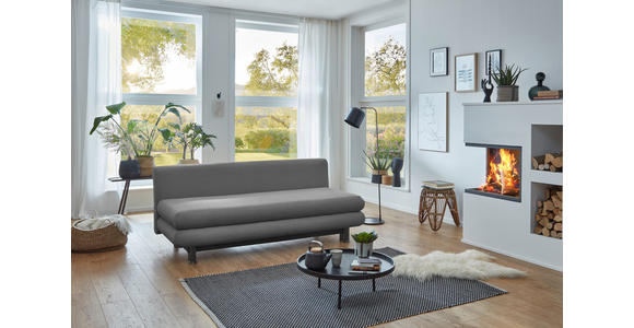 SCHLAFSOFA Cord Grau  - Schwarz/Grau, KONVENTIONELL, Kunststoff/Textil (196/77/92cm) - Carryhome