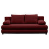 SCHLAFSOFA MELA in Chenille, Webstoff Bordeaux  - Bordeaux/Schwarz, Design, Kunststoff/Textil (206/87/88cm) - P & B