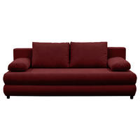 SCHLAFSOFA MELA in Chenille, Webstoff Bordeaux  - Bordeaux/Schwarz, Design, Kunststoff/Textil (206/87/88cm) - P & B