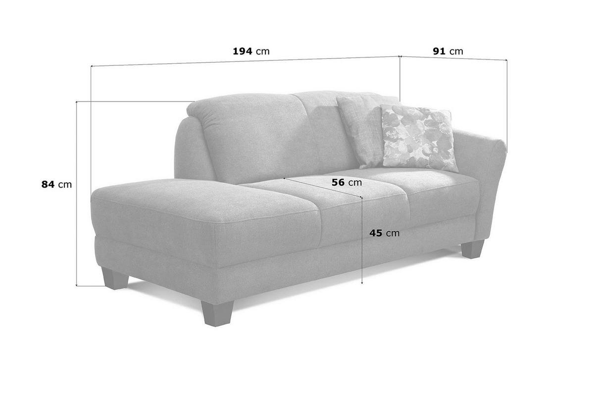 RÉCAMIERE in Flachgewebe Taupe  - Taupe/Naturfarben, Konventionell, Holz/Textil (194/84/91cm) - Sit & More