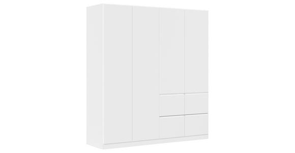 KLEIDERSCHRANK 4-türig Weiß  - Weiß, Trend, Holzwerkstoff/Kunststoff (181/197/54cm) - Xora