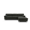ECKSOFA Schwarz Webstoff  - Chromfarben/Schwarz, KONVENTIONELL, Textil/Metall (251/150cm) - MID.YOU