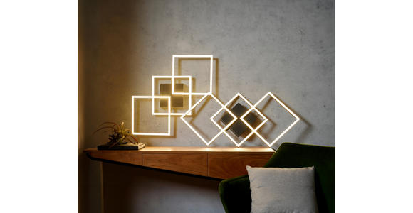 LED-DECKENLEUCHTE 75,5/37/6 cm - Nickelfarben, Trend, Kunststoff/Metall (75,5/37/6cm) - Novel