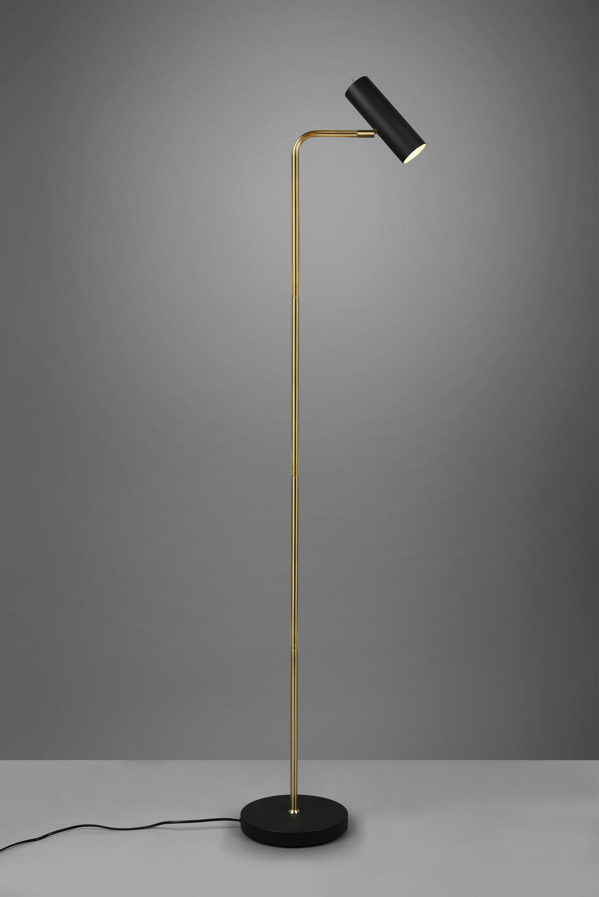 GOLVLAMPA MARLEY    - mässingsfärgad/svart, Design, metall (151/23/39cm) - Trio Leuchten