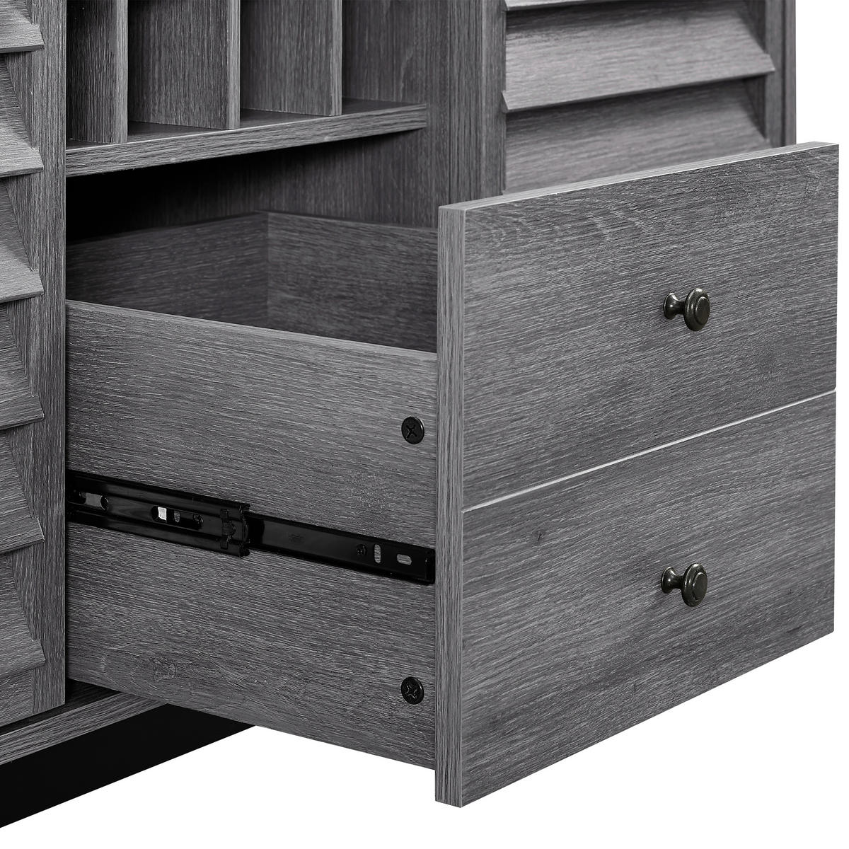 WEINREGAL 120/76/48 cm  - Eichefarben/Eiche grau, Design, Holzwerkstoff/Metall (120/76/48cm) - MID.YOU