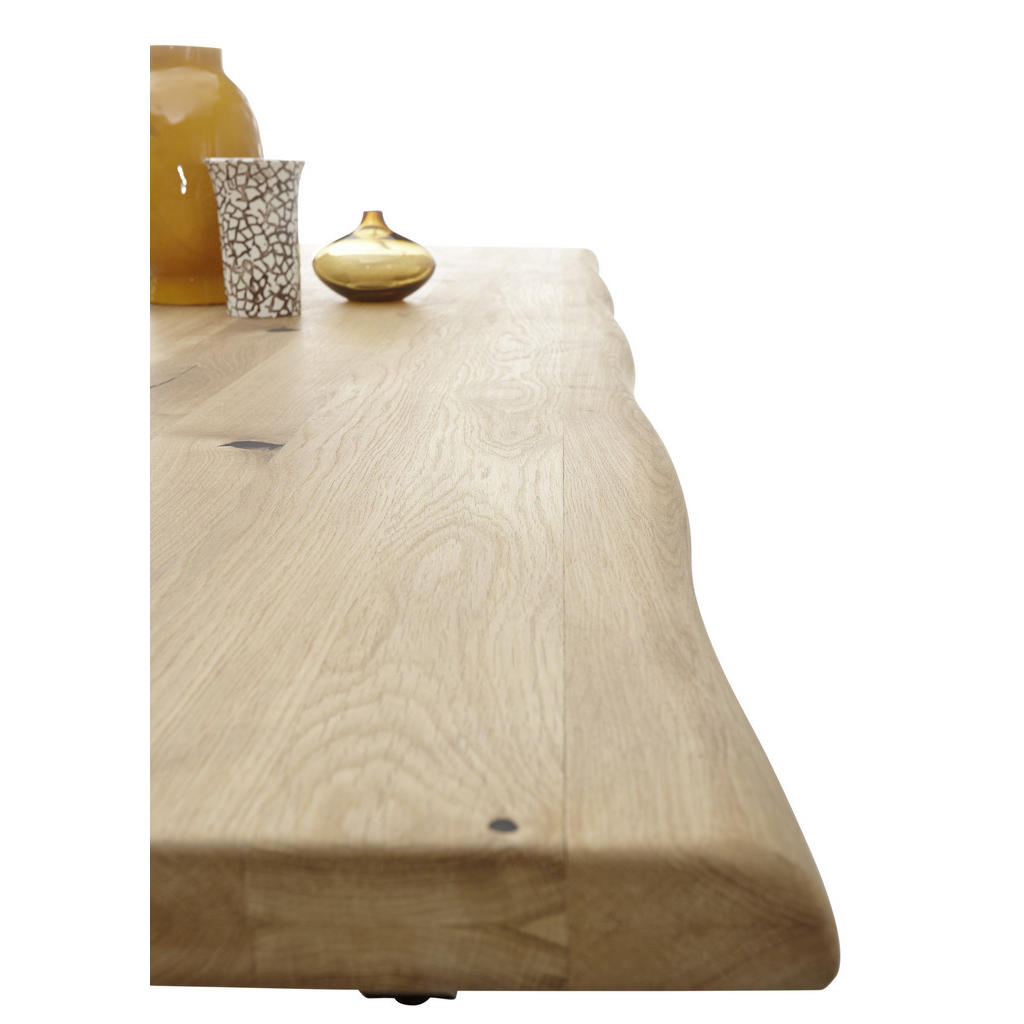 Thumbnail - Livetastic Esstisch, Schwarz, Eiche, Holz, Metall, Eiche, massiv, rechteckig, X-Form, 100x76x200 cm, Esszimmer, Tische, ...