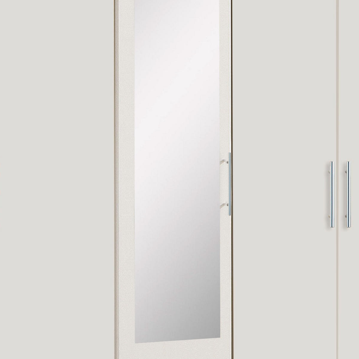 KLEIDERSCHRANK in Weiss  - Weiss/Silberfarben, Konventionell, Glas/Holzwerkstoff (225/210/58cm) - MID.YOU