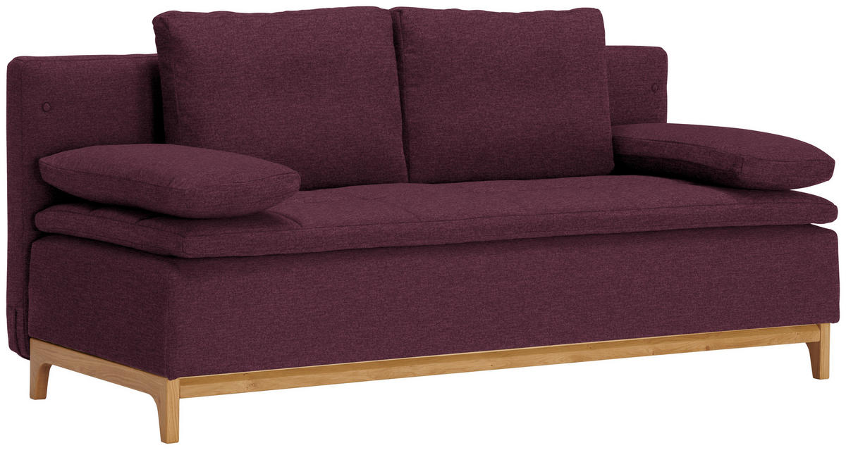 SCHLAFSOFA in Textil Dunkelrot  - Dunkelrot, Modern, Holz/Textil (200/96/88cm) - Joka
