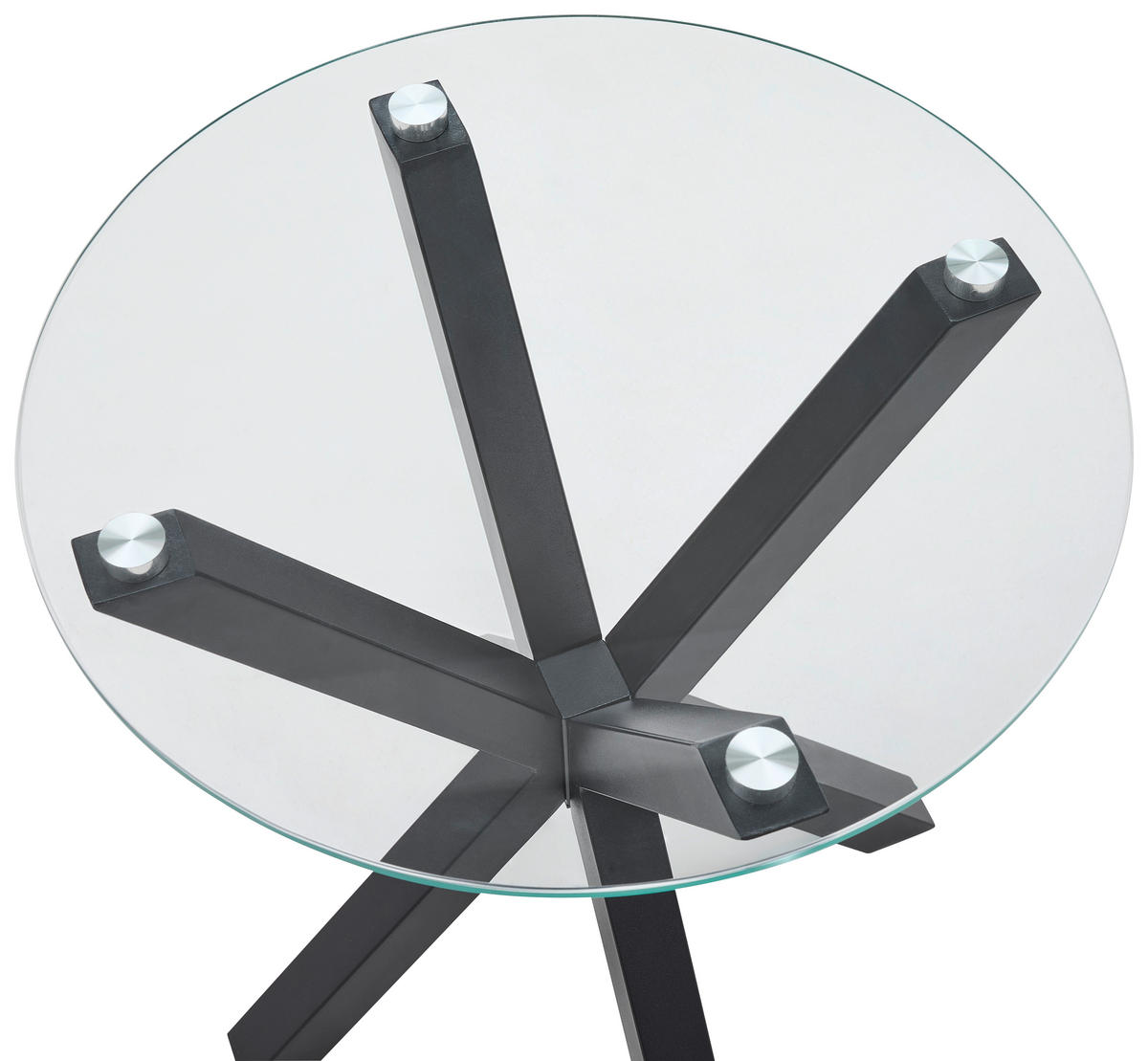 COUCHTISCH ESG 50/55/50 cm rund Klar, Schwarz  - Klar/Schwarz, Design, Glas/Metall (50/55/50cm) - Livetastic
