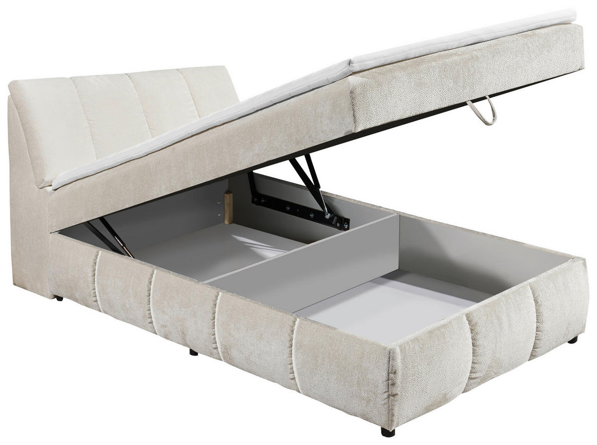 BOXBETT 120/200 cm  in Beige  - Beige/Schwarz, Modern, Holzwerkstoff/Kunststoff (120/200cm) - MID.YOU