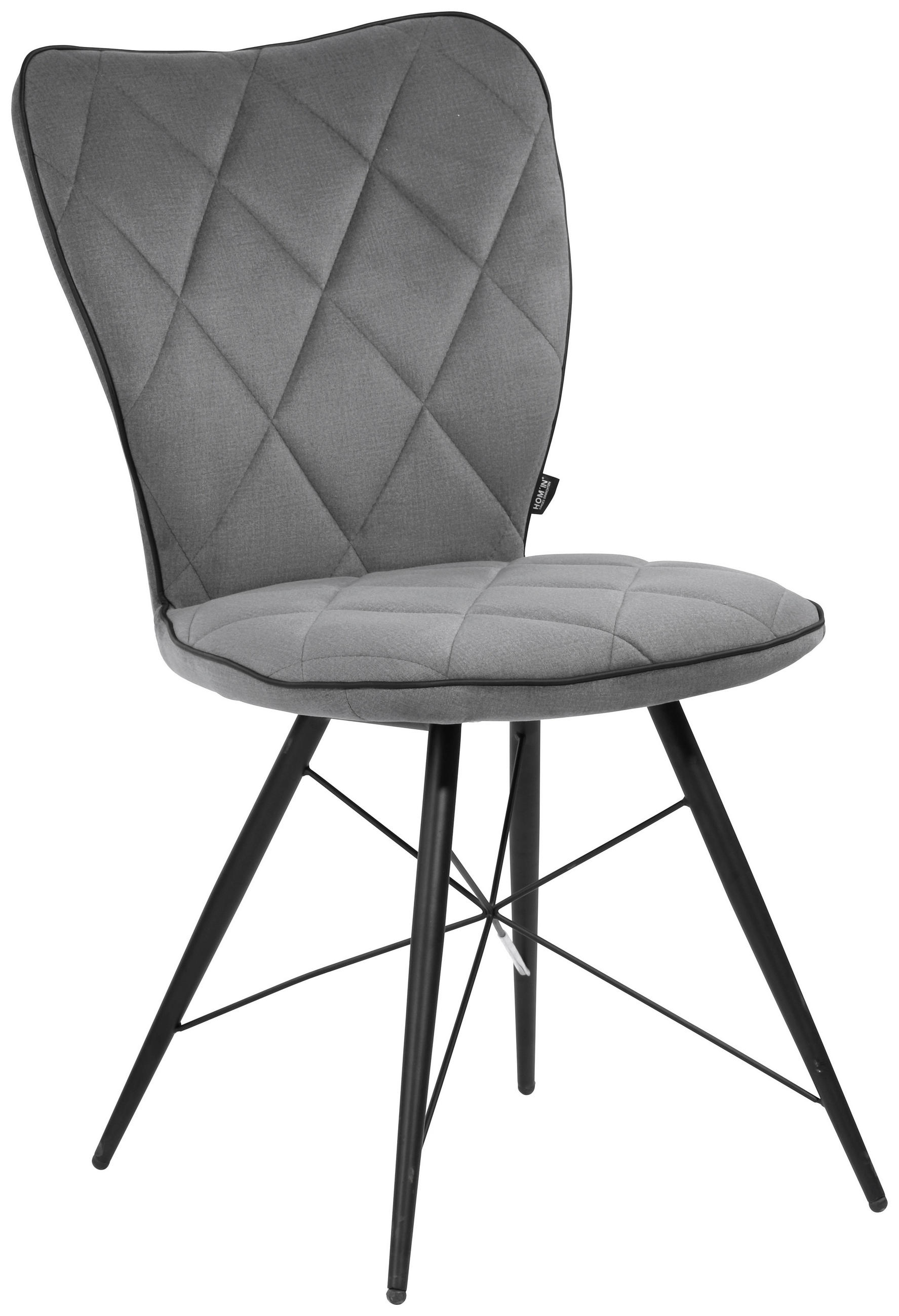 STUHL  in Webstoff Textil  - Schwarz/Grau, Design, Textil/Metall (48/89/62cm) - Hom`in