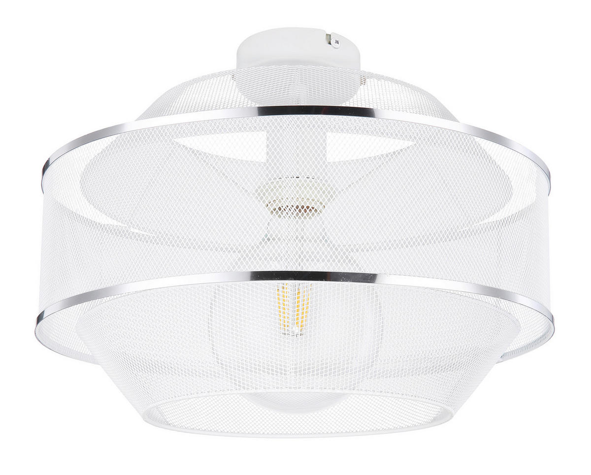 DECKENLEUCHTE  35/26 cm    - Chromfarben/Weiß, Trend, Metall (35/26cm) - Globo