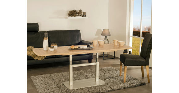 COUCHTISCH in Holzwerkstoff 110/63/53 cm  - Eichefarben/Silberfarben, KONVENTIONELL, Holzwerkstoff (110/63/53cm) - Venda