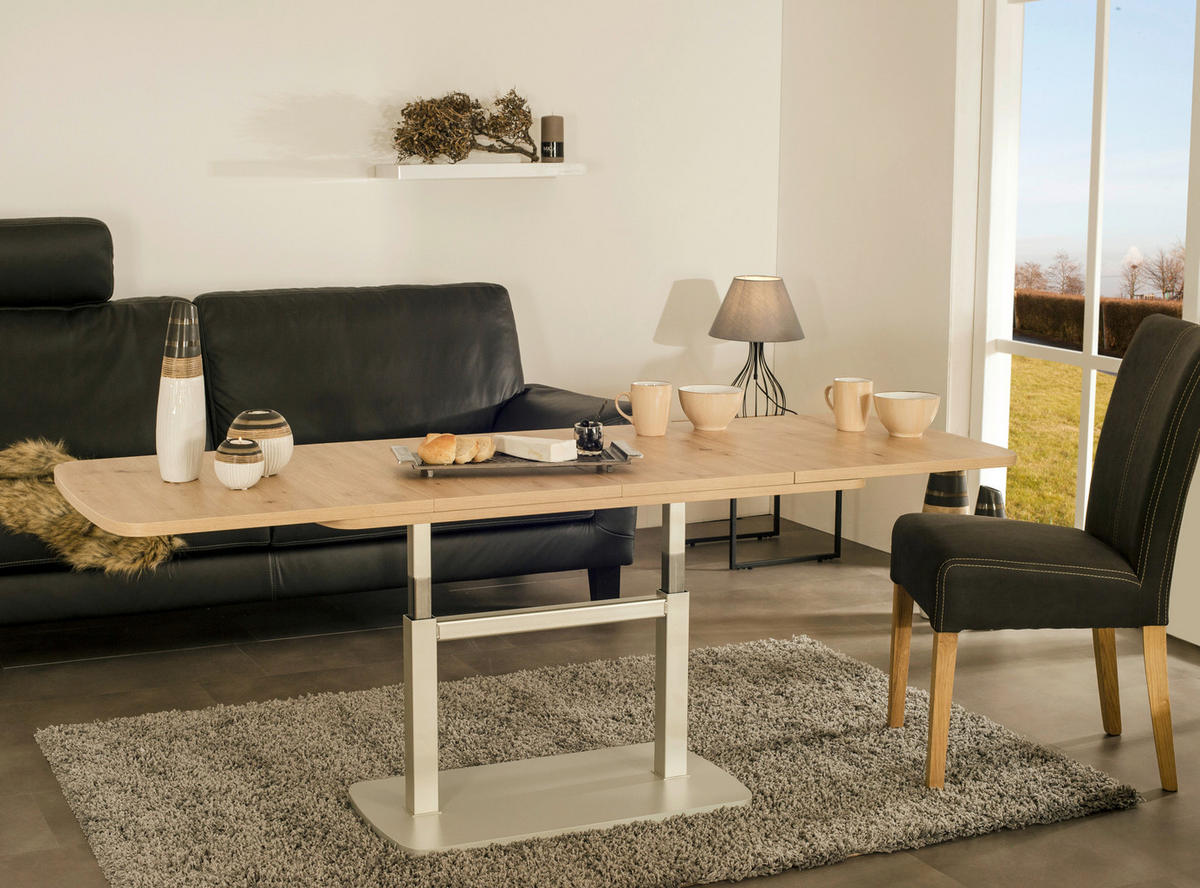 COUCHTISCH in Holzwerkstoff 110/63/53 cm  - Eichefarben/Silberfarben, Konventionell, Holzwerkstoff (110/63/53cm) - Venda