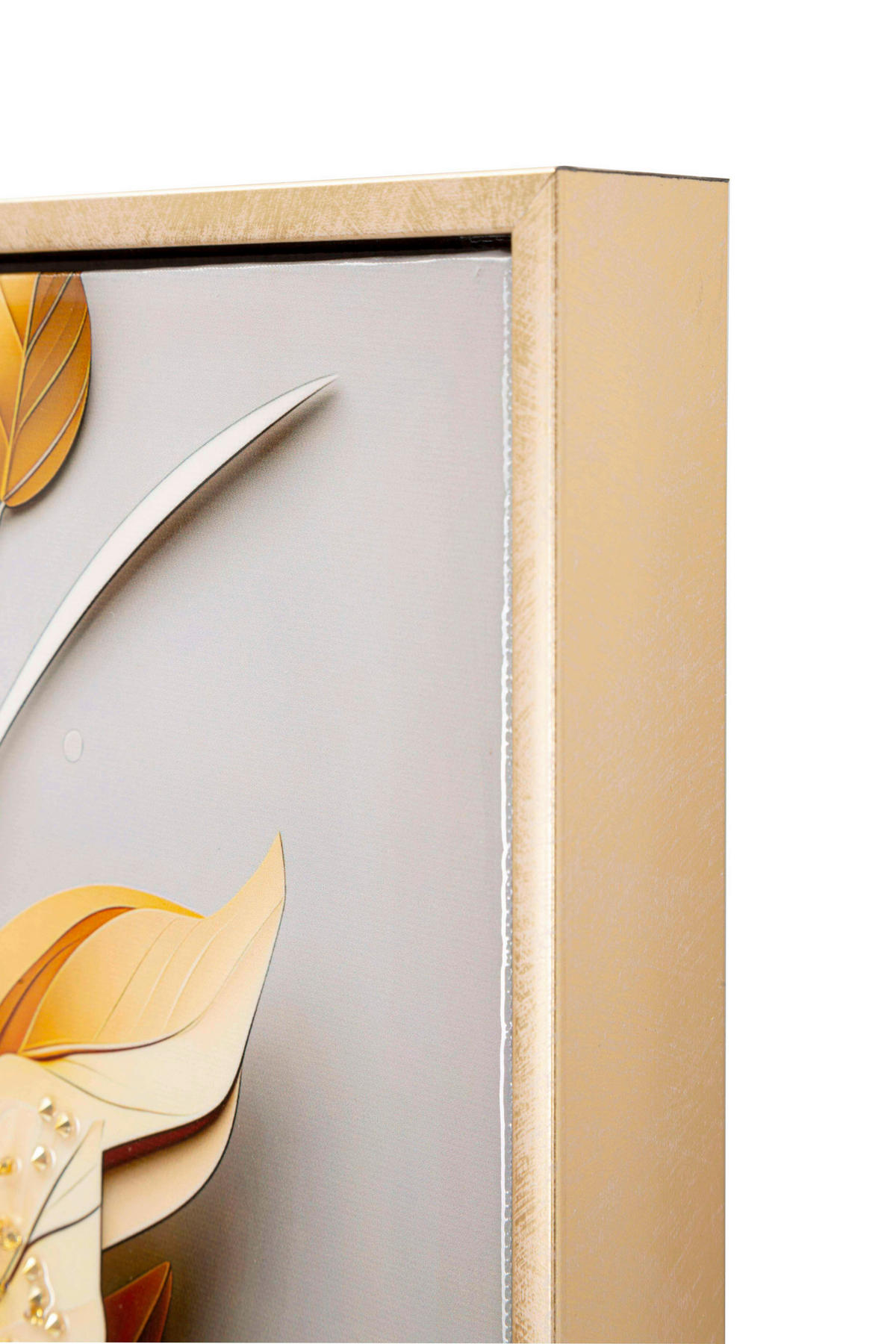 LEINWANDBILD Blumen  - Goldfarben, Basics, Holz/Textil (42/62/3.5cm)