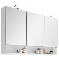 SPIEGELSCHRANK 120/80/15 cm  - Chromfarben/Weiß Hochglanz, Design, Glas/Holzwerkstoff (120/80/15cm) - Novel
