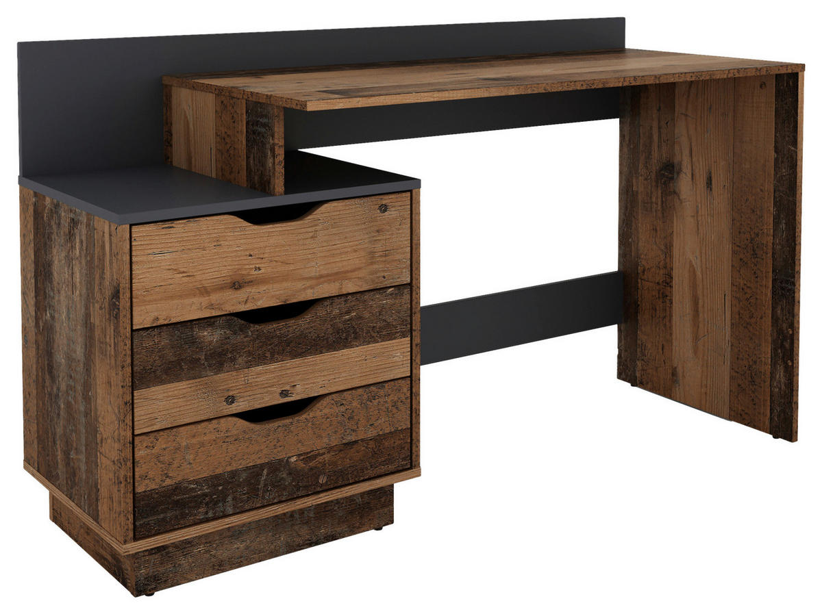 SCHREIBTISCH 138/51,5/83,5 cm  in Anthrazit, Alteiche  - Alteiche/Anthrazit, MODERN, Holzwerkstoff (138/51,5/83,5cm) - MID.YOU