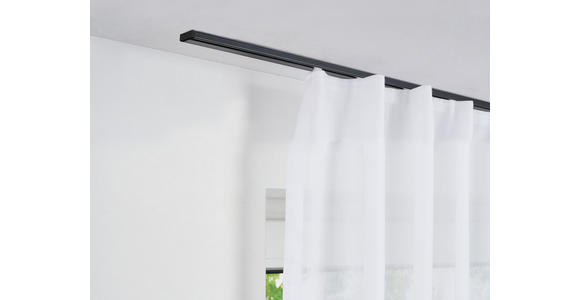 VORHANGSCHIENE - Schwarz, Basics, Metall (250/2,5/0,7cm) - Homeware