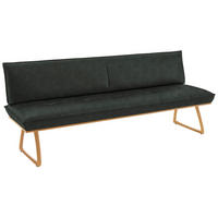 SITZBANK 214/88/66 cm  in Dunkelgrün, Wildeiche  - Wildeiche/Dunkelgrün, Design, Leder/Holz (214/88/66cm) - Koinor