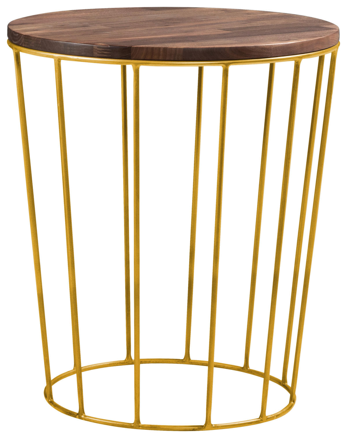 NACHTSCHRANK 48/52/48 cm Nussbaum massiv  - Nussbaumfarben/Bronzefarben, Design, Holz/Metall (48/52/48cm) - Hasena