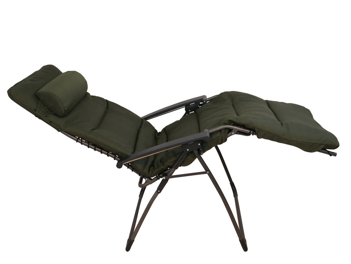 ZAHRADNÍ RELAXAČNÍ ŽIDLE, kov - tmavě zelená/antracitová, Konvenční, kov/textil (80/70/130cm)