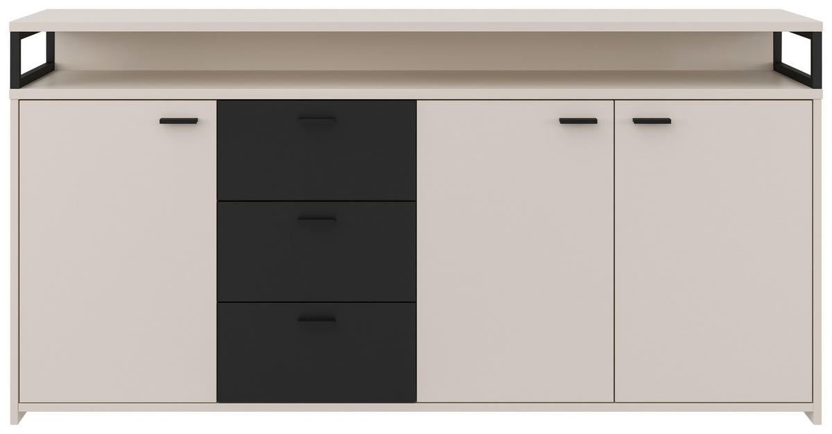 SIDEBOARD  in 177,3/87,8/38 cm  - Kaschmir/Schwarz, KONVENTIONELL, Holzwerkstoff/Kunststoff (177,3/87,8/38cm) - Xora