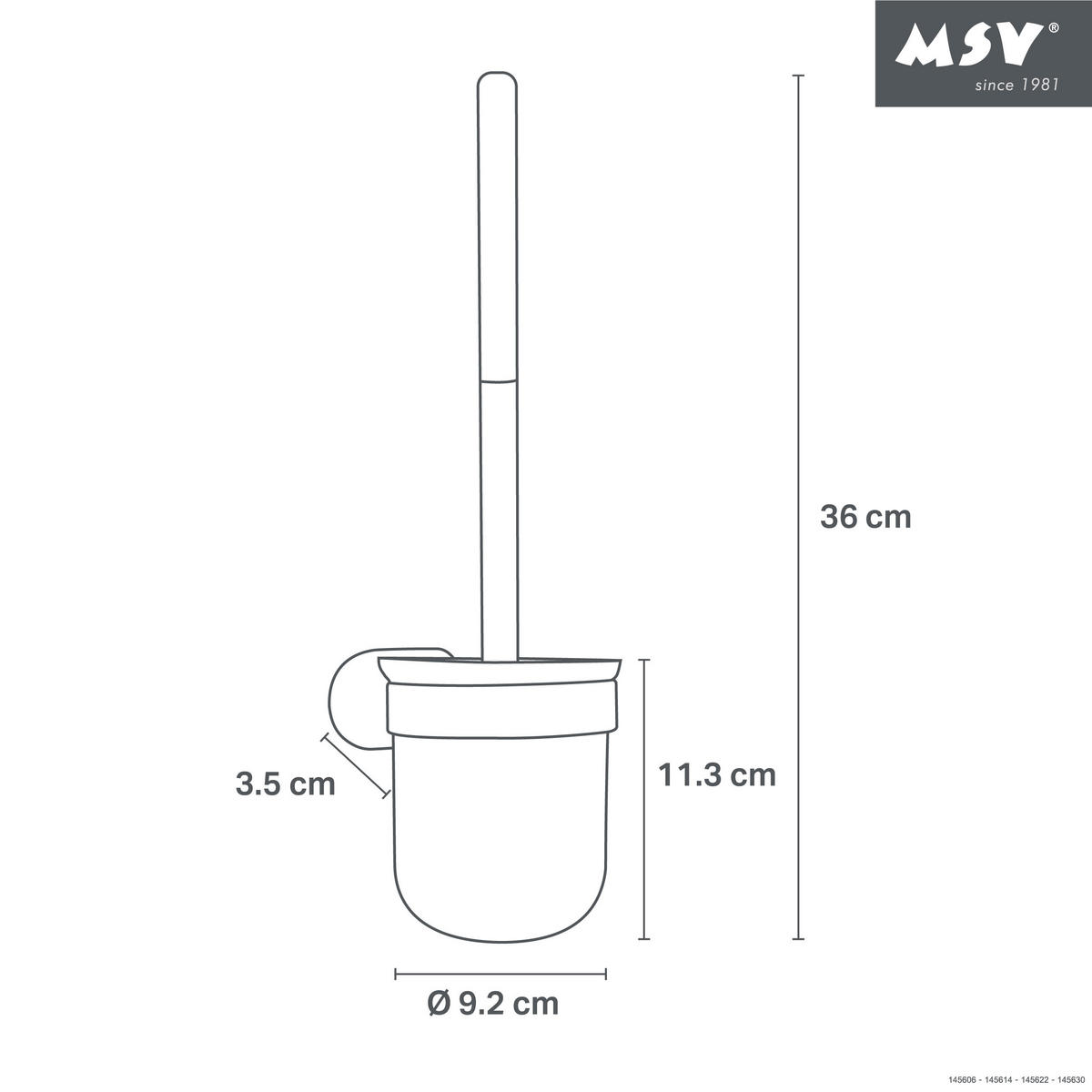 WC-BÜRSTENHALTER in   Metall, Kunststoff  - Schwarz, Basics, Kunststoff/Metall (9,5/36/12,8cm) - MSV