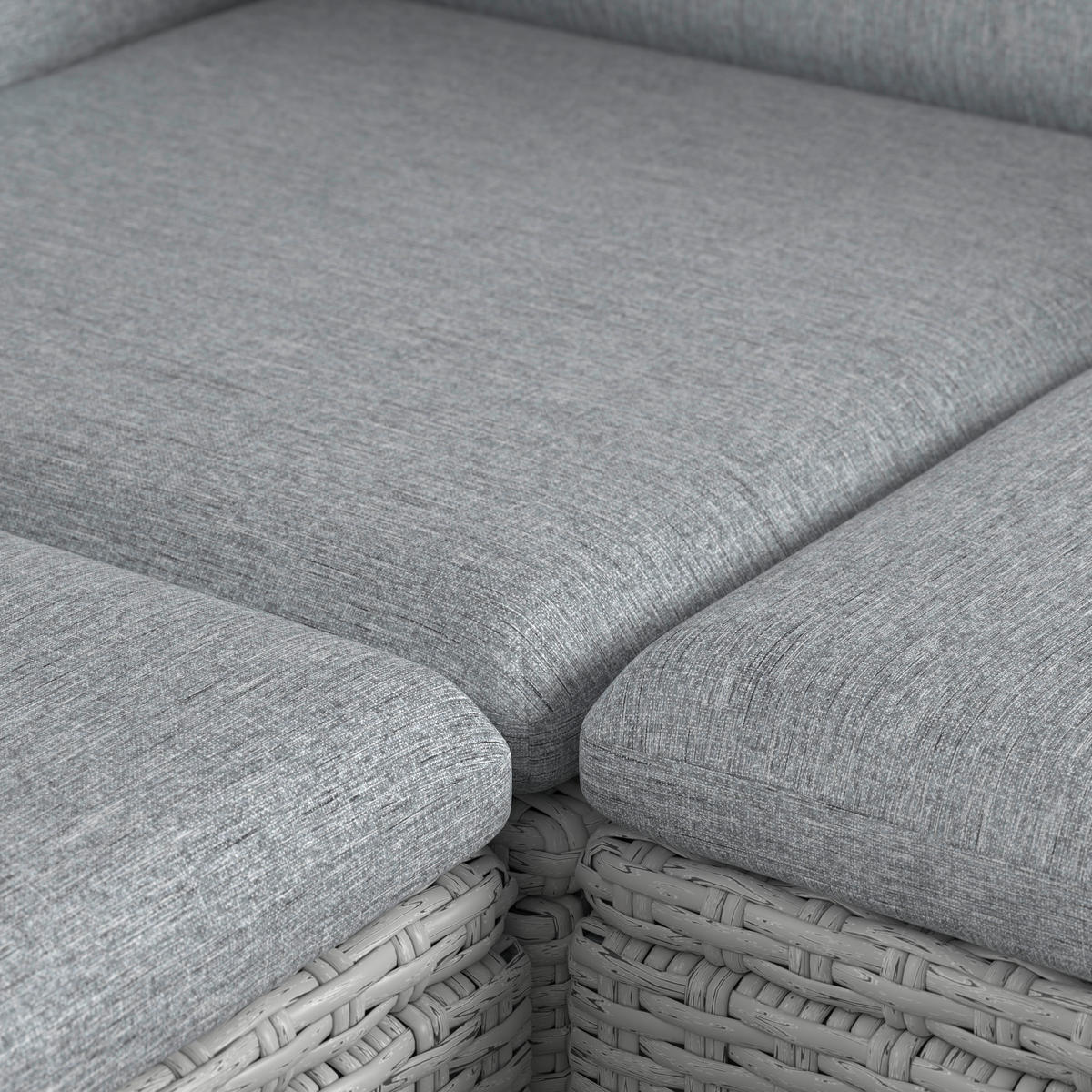 LOUNGEGARNITUR   225/78/347 cm Stahl  - Seidengrau/Grau, KONVENTIONELL, Metall (225/78/347cm) - Ambia Garden