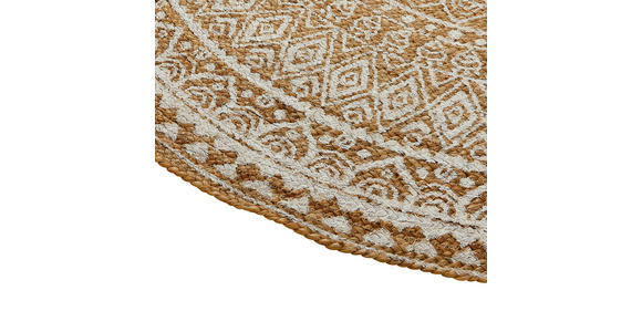 JUTETEPPICH 120 cm Agra White Naturfarben, Weiß  - Naturfarben/Weiß, Natur, Textil (120cm) - Linea Natura