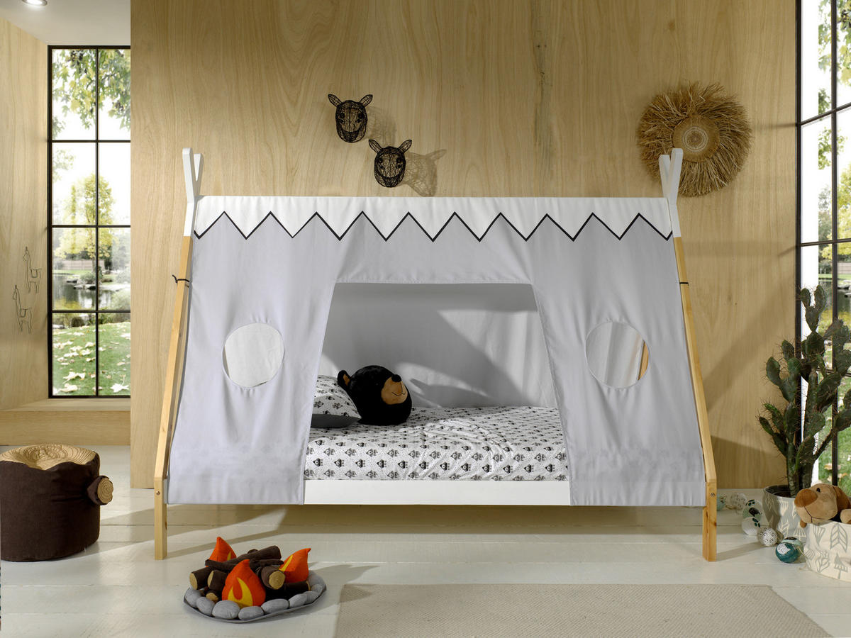 HAUSBETT Rollrost 90/200 cm  - Weiß/Kieferfarben, MODERN, Holz (90/200cm) - MID.YOU