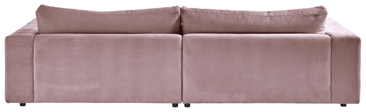 MEGASOFA in Feincord Altrosa  - Schwarz/Altrosa, Design, Kunststoff/Textil (290/86/127cm) - Pure Home Lifestyle