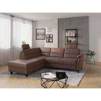 ECKSOFA PALMERA V Haselnussfarben Mikrofaser Kopfstütze, Liegefläche im Originalstoff  - Wengefarben/Haselnussfarben, KONVENTIONELL, Holz/Textil (212/236cm) - Sit & More