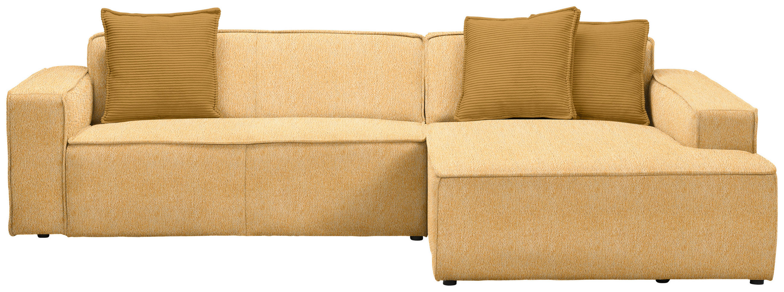 ECKSOFA in Chenille Senfgelb  - Currygelb/Senfgelb, Konventionell, Kunststoff/Textil (280/188cm) - Carryhome