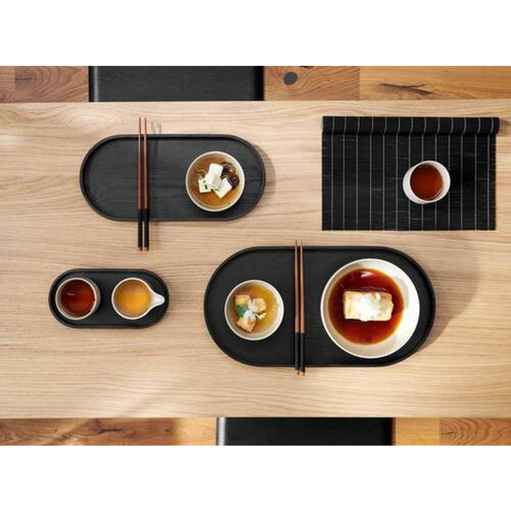 Thumbnail - ASA Tablett Wood black, Schwarz, Holz, Weide, oval, 22.5x2.4x44 cm, Tischkultur & Servieren, Tabletts
