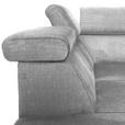 ECKSOFA Greige Flachgewebe Rücken echt, Kopfteilverstellung, Sitzvorzug  - Greige/Schwarz, MODERN, Textil/Metall (210/258cm) - Landscape
